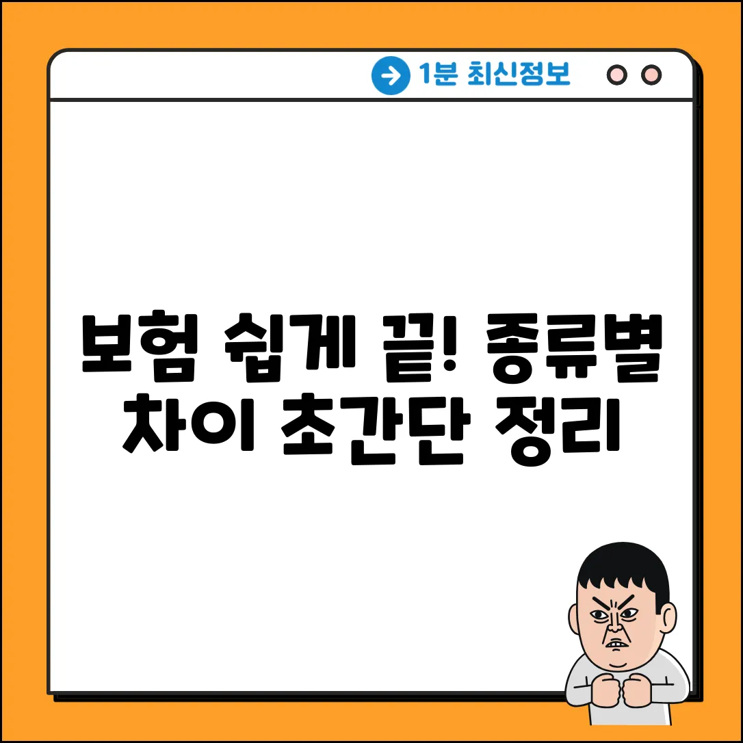 보험 쉽게 알고 가입! 종류별 차이점 초간단 정리 #1