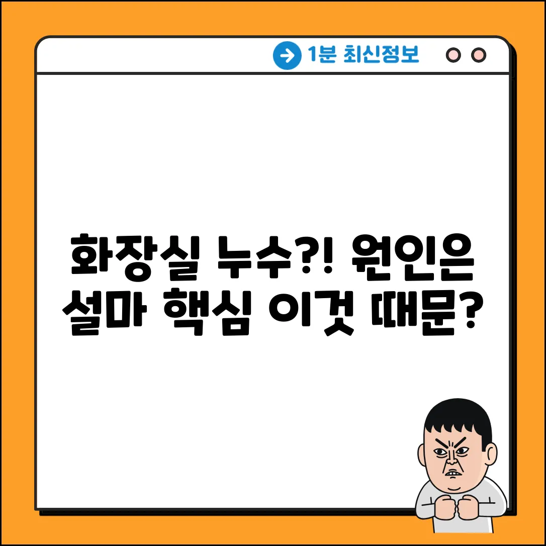 화장실 누수, 원인이 설마 이것 때문?