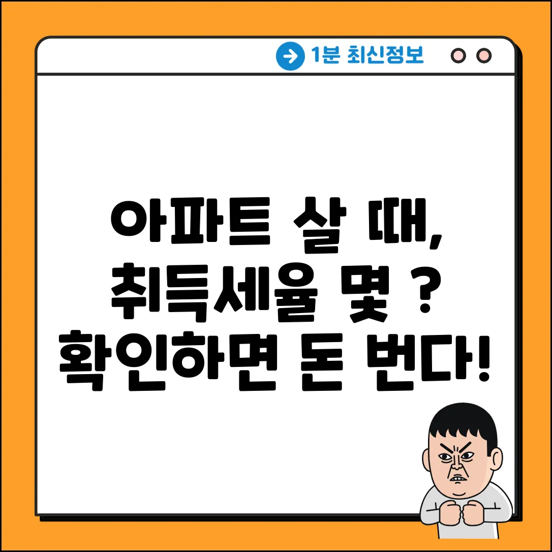 아파트 매매, 취득세율 몇 %? 쉽게 확인!