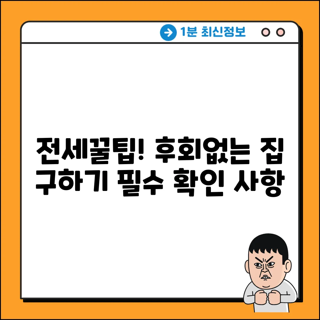 전세집 구할 때, 후회 없는 선택법🔑
