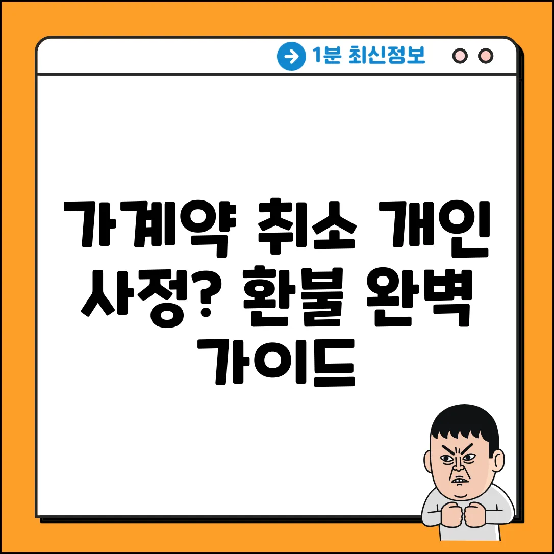 가계약 취소, 개인 사정? 완벽 가이드