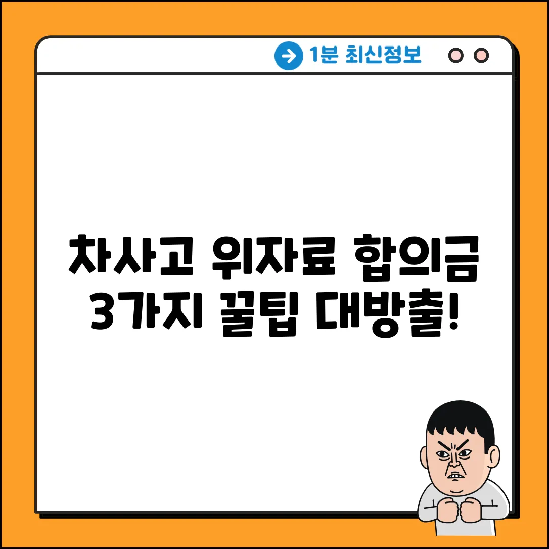 차대차 사고 가해자 위자료, 합의금 3가지 꿀팁