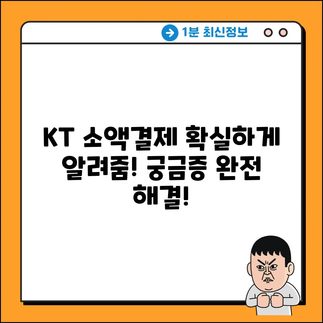 KT 소액결제, 궁금증 해결될까요?