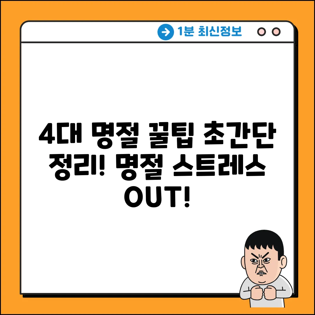 우리나라 4대 명절, 꿀팁 대방출! 🎉