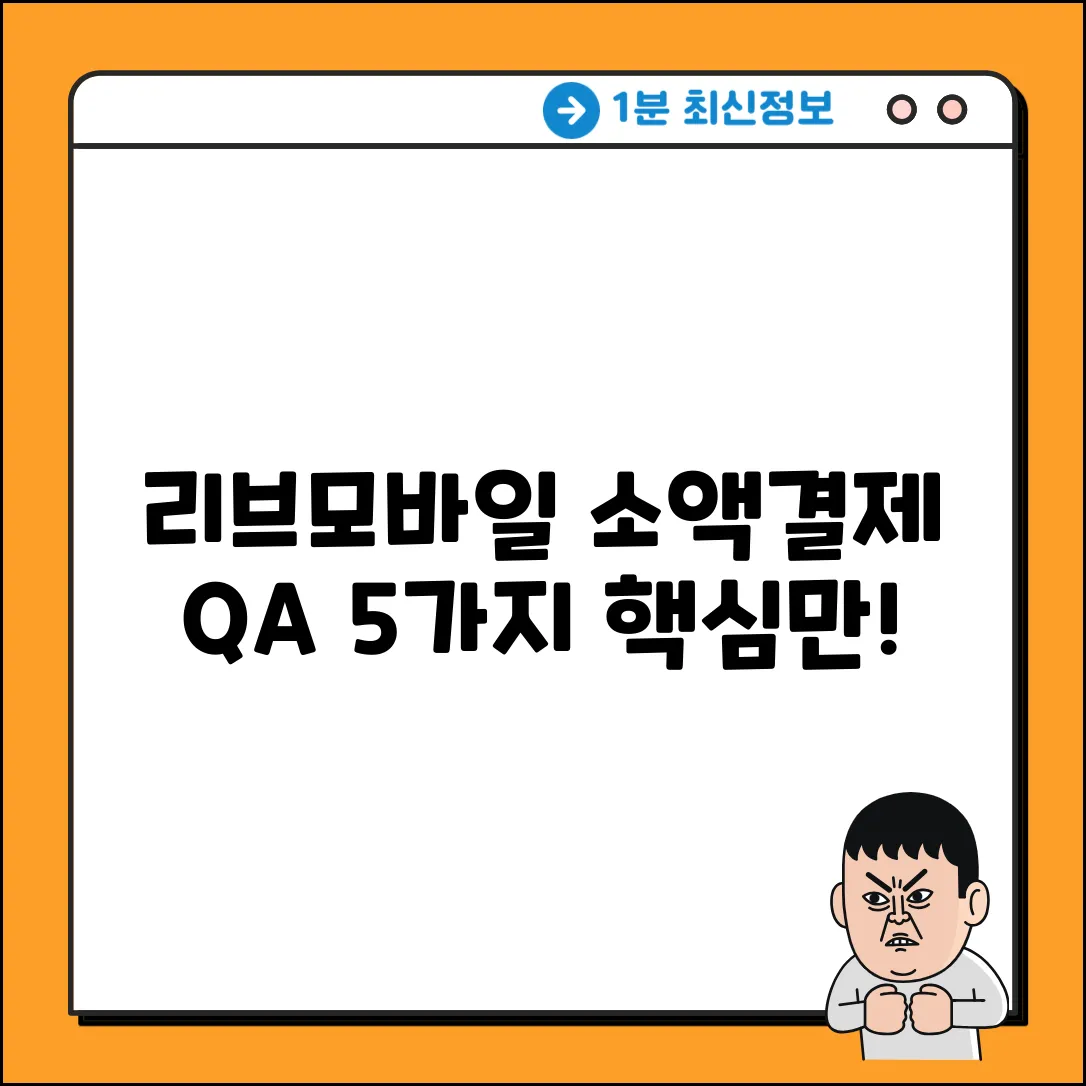 LGU+ 리브모바일 소액결제 Q&A 5가지