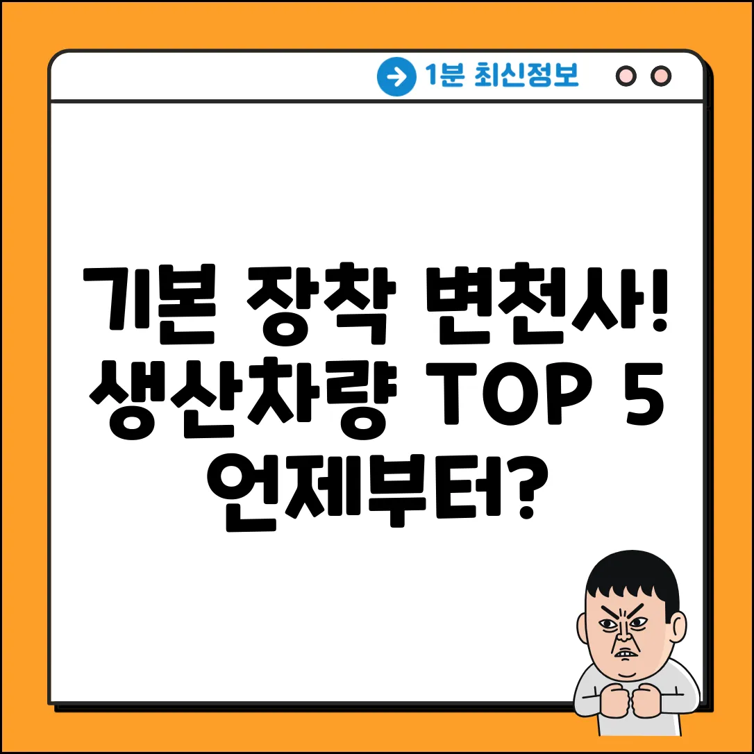 기본장착 생산차량, 언제부터? TOP 5 변천사