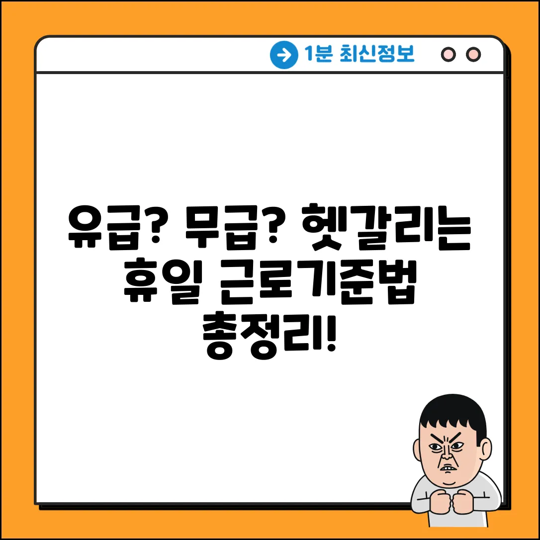 유급/무급휴일? 근로기준법 휴일, 헷갈리시나요?