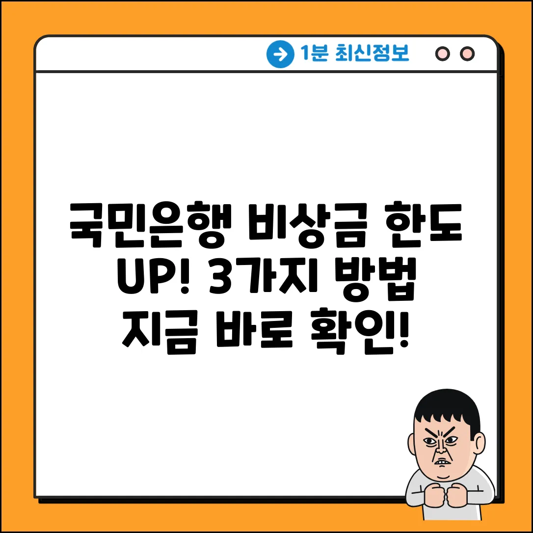 국민은행 비상금 대출, 한도 제한 해제 3가지 방법!