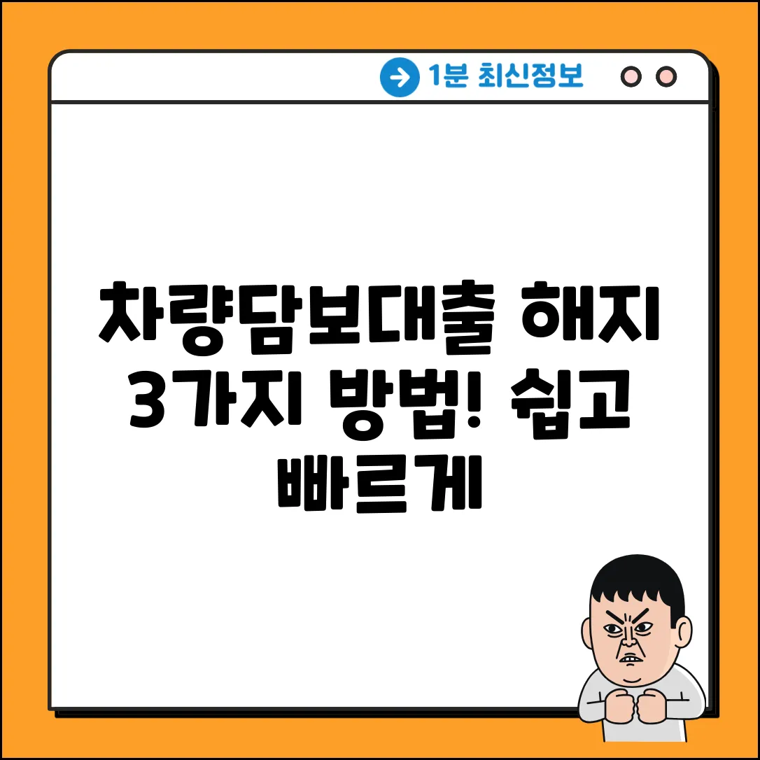 차량담보대출 해지, 3가지 핵심 방법!