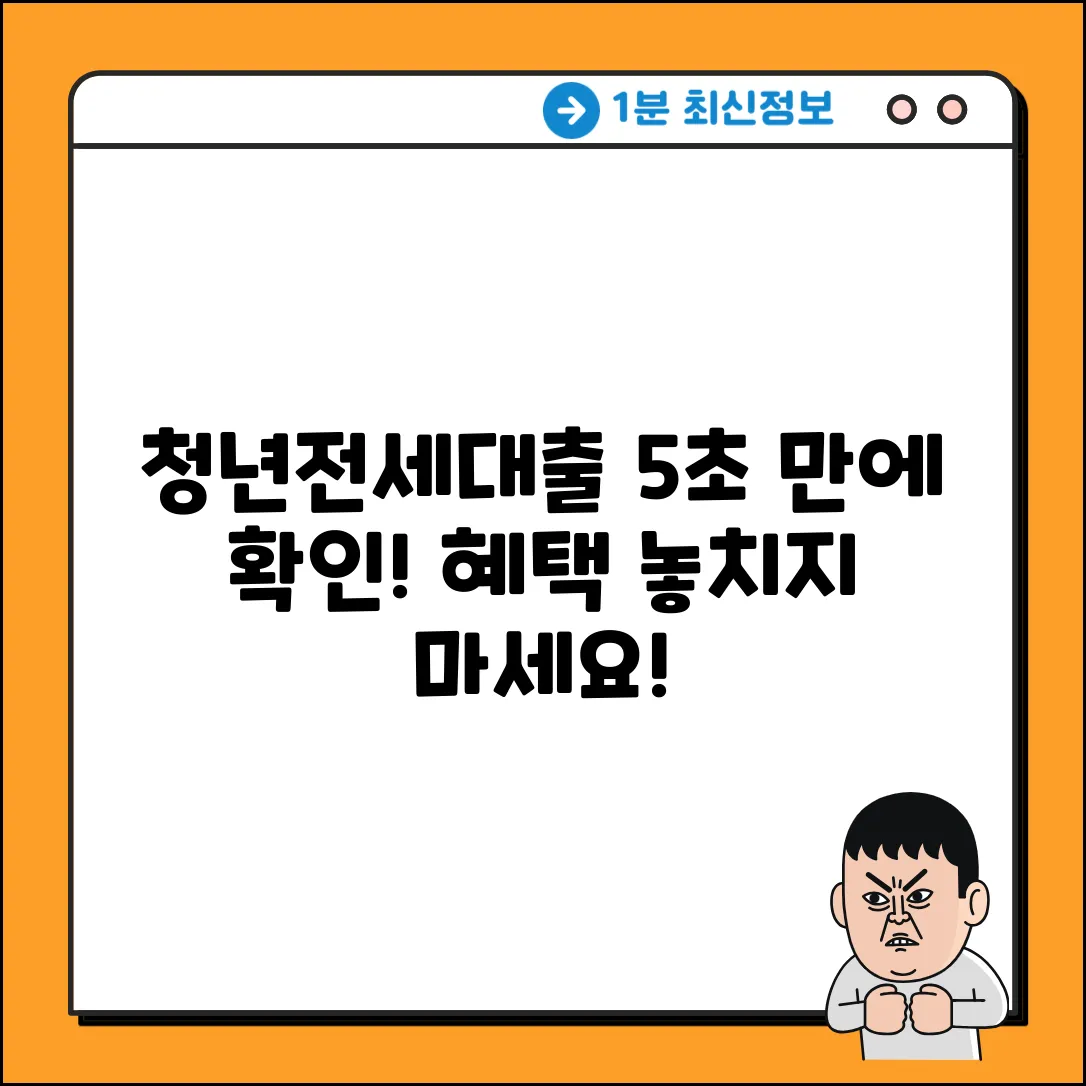 청년전세자금대출, 정확한 이름 5초만에 확인!