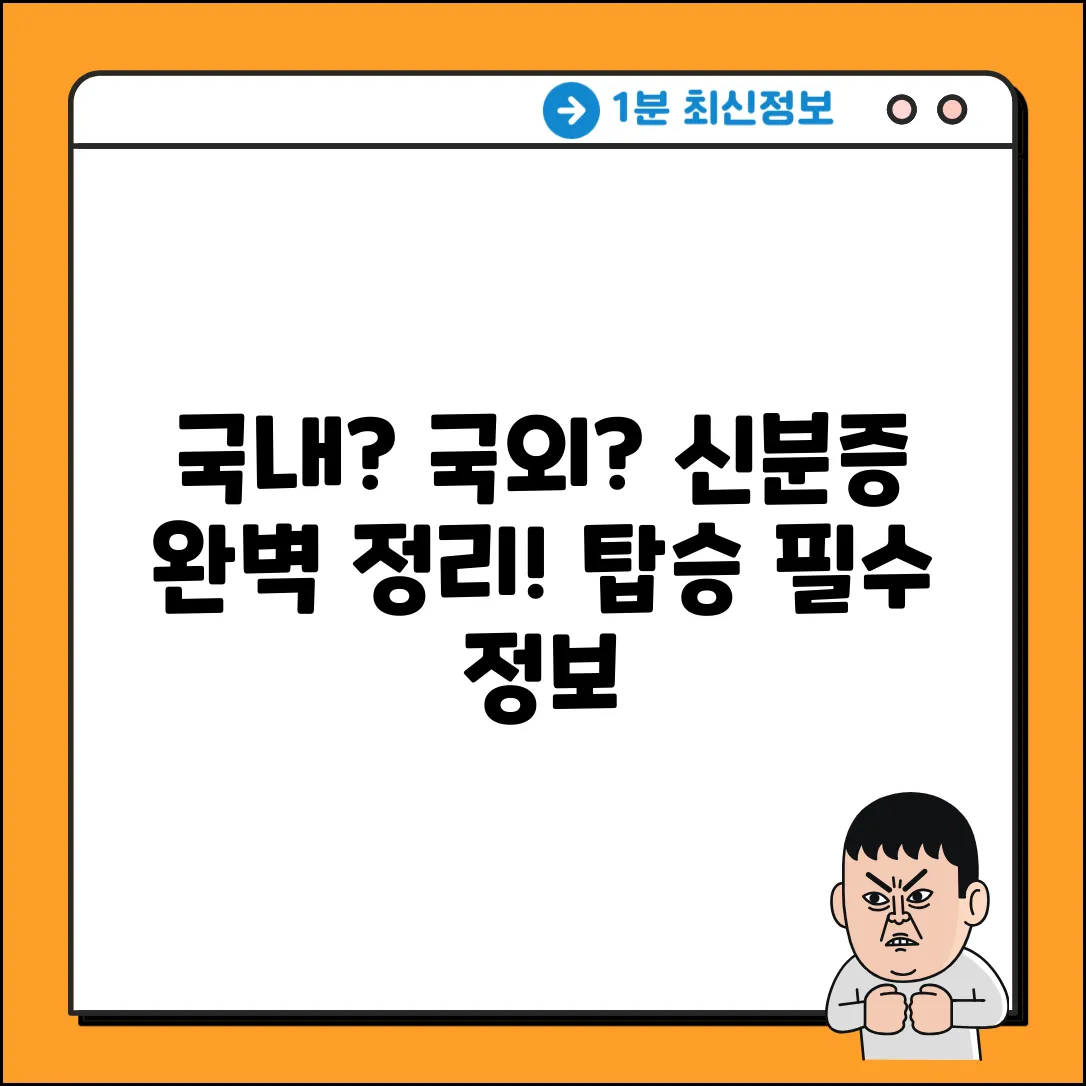 국내선 vs 국외선, 신분 확인 완벽 가이드