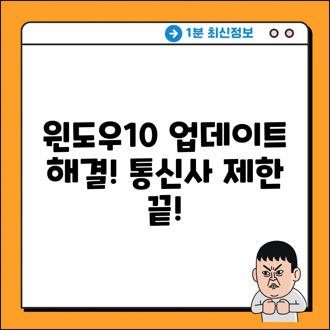 윈도우10 업데이트, 통신사 제한 완벽 해결!