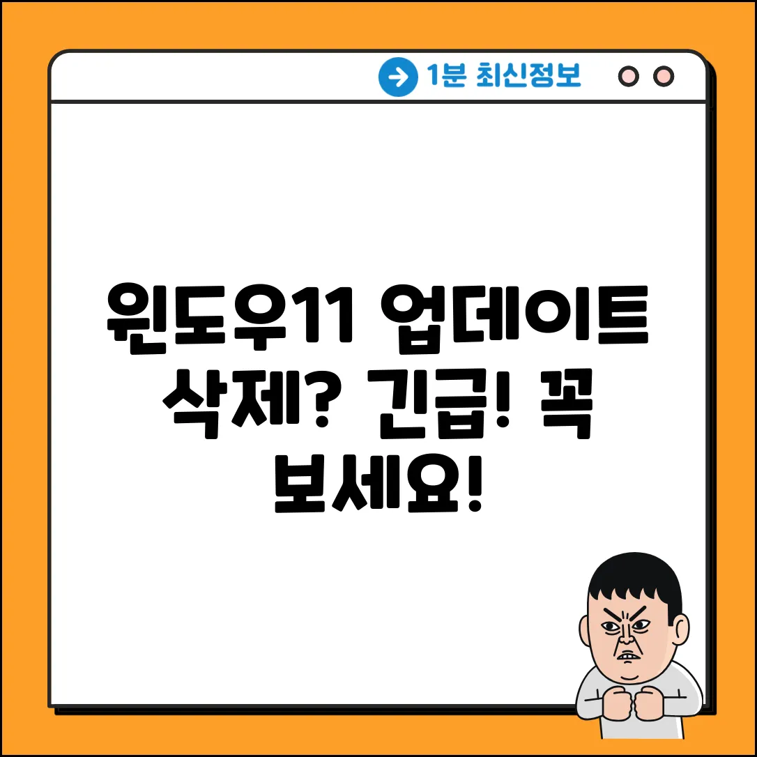 윈도우11 업데이트, 삭제해도 괜찮을까?