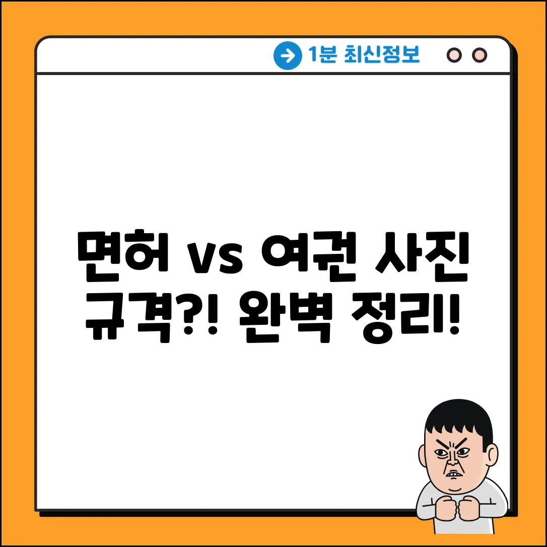 운전면허 vs 여권사진, 규격 차이 완벽 가이드