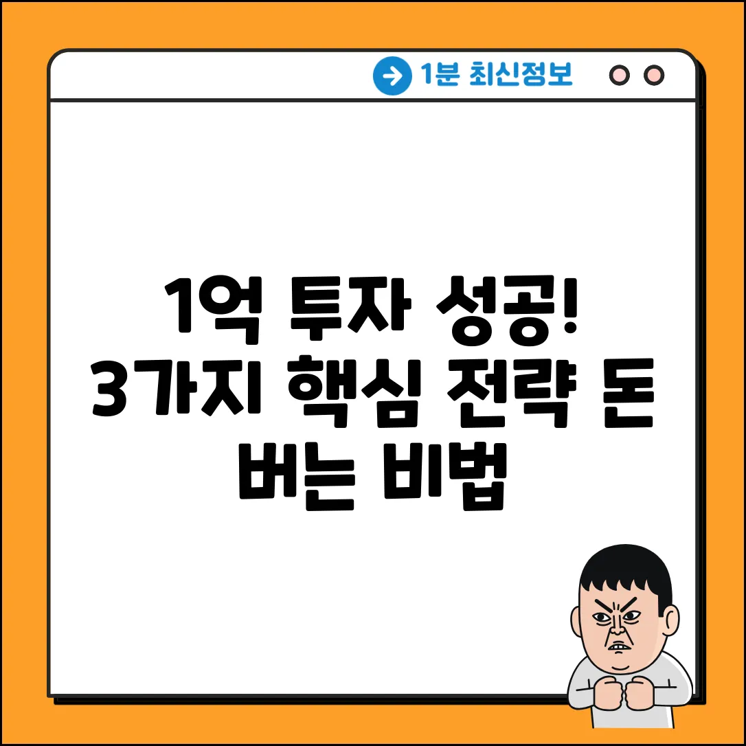 1억 투자 성공, 3가지 핵심 전략!