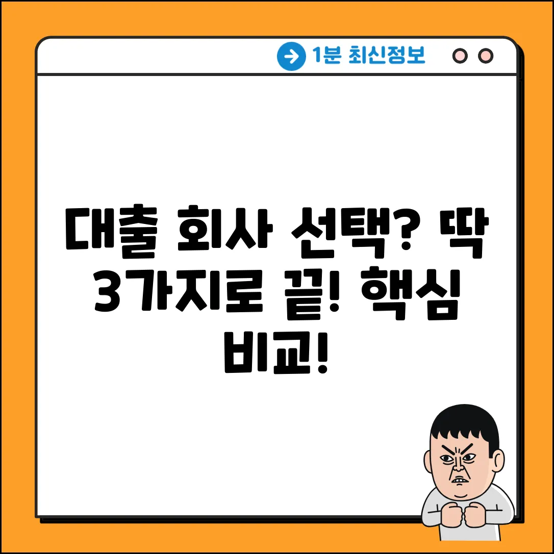 대출회사 선택, 딱 3가지 핵심 비교!